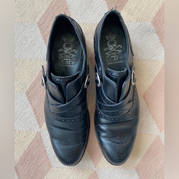 Barker Black Motto Monk Strap in Black Calf - Picture 4 of 5